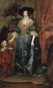 Anthony Van Dyck Henrietta Maria and the dwarf, Sir Jeffrey Hudson, Spain oil painting artist